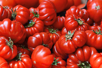 Heap of tomatoes, closeup