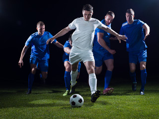 soccer players duel