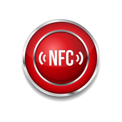 NFC Circular Vector Red Web Icon Button