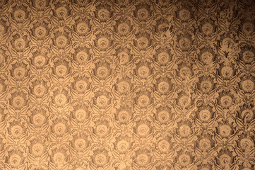 Old floral wallpaper in retro polaroid film filter effect