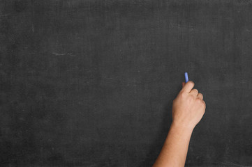 School blackboard and hand drawing