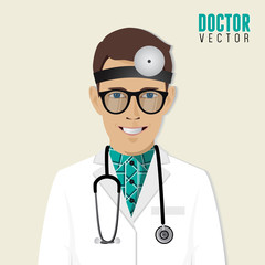 Doctor isolated on background. Vector illustration.