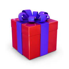 Fototapeta premium gift box with ribbon bow isolated on white background