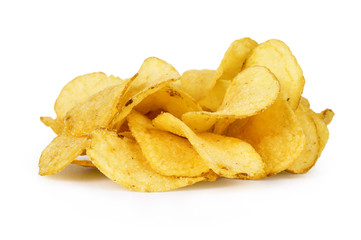 Potato chips isolated