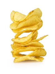 Potato chips isolated