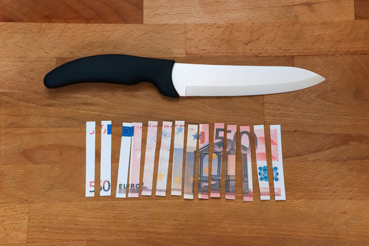 Fifty euro in pieces