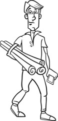 man with plans cartoon coloring page