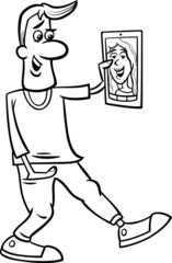 video chat cartoon coloring page