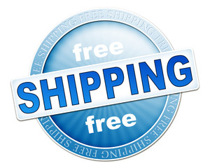 free shipping button blue