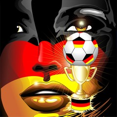 Germany Flag Football Champion Girl Portrait