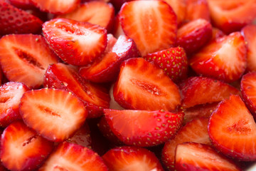Strawberries cutted