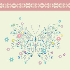 Vintage floral card background vector