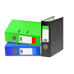 Multi-colored office folders. Vector Illustration