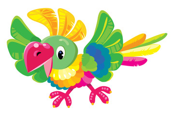 Children vector illustration of funny parrot