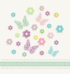 Beautiful baby vintage greeting card vector