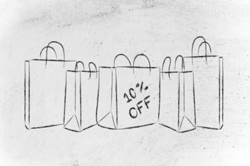 shopping bags with sales percentage off