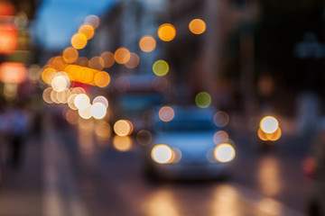 Bokeh Lichter vom n&auml;chtlichen Stadtverkehr