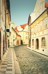 Prague street, czech republic.