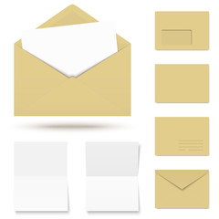 collection of envelopes with writing paper
