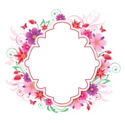 Background with red and pink flowers