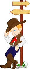 boy wearing western cowboy costume