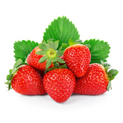 Strawberries with leaves