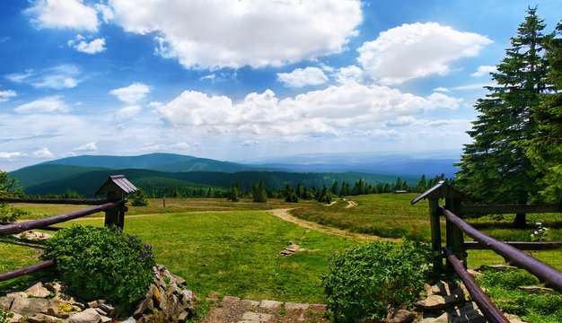 View from Beskidy mountains Poland, Rysianka