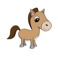 Cute little pony - cartoon illustration