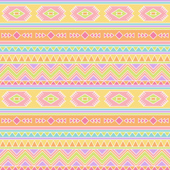 Seamless Tileable Vector Background in Pastel Tribal Style