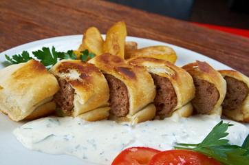 Turkish pide with beef meat