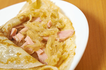 pancakes stuffed ham and cabbage stew