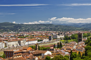Fototapeta na wymiar Panorama of Florence in Sunny day