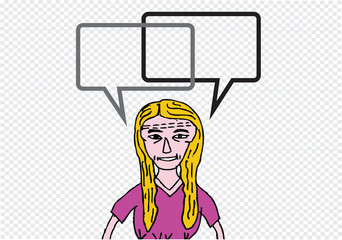 People thinking and peoples talking with dialog speech bubbles