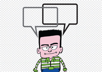 People thinking and peoples talking with dialog speech bubbles