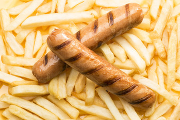 frankfurter and chips