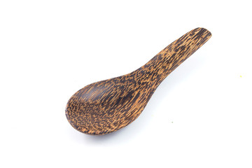 Wooden spoon on White background