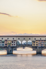 The Ponte Vecchio (Old Bridge) in Florence, Italy.