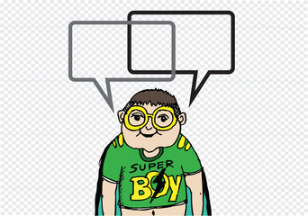 People thinking and peoples talking with dialog speech bubbles