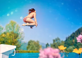 Tuinposter jump in the pool 01 © Patrizia Tilly