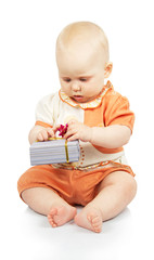 Baby develops colorful gift box