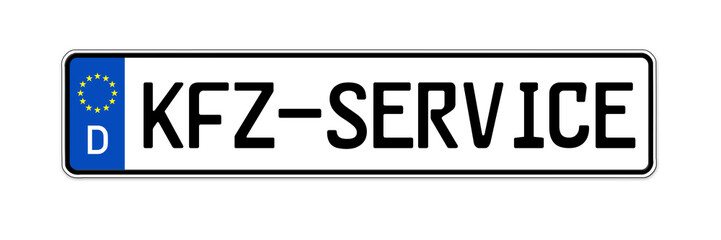 Nummernschild mit KFZ-Service