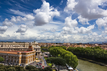 High point view over city of Rome Italy