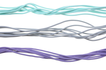 Computer cables isolated on white background 