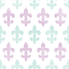 Abstract textile fleur de lis stripes seamless pattern © Oksancia