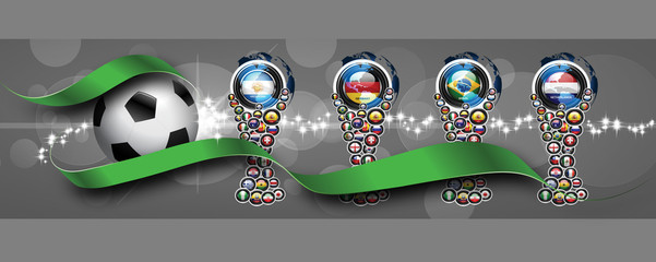 World Cup Brazil 2014 flags countries © graphilandia