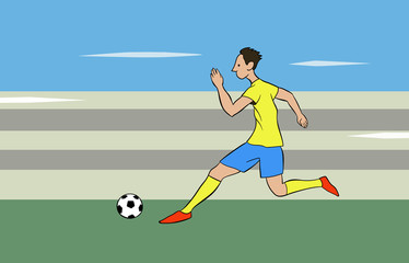 Obraz premium running with the ball