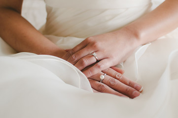 Obraz na płótnie Canvas Bride with Hands on Lap