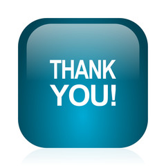 thank you blue glossy internet icon