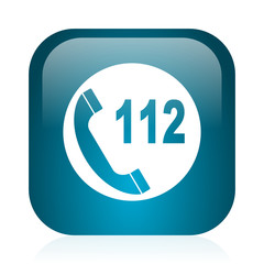 emergency call blue glossy internet icon