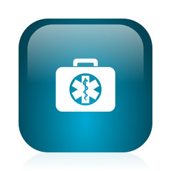 rescue kit blue glossy internet icon